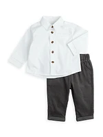 Baby Boy's Poplin Shirt & Corduroy Pants Set