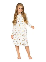 Little Girl's & Girl's Vintage Holiday Long-Sleeve Nightgown