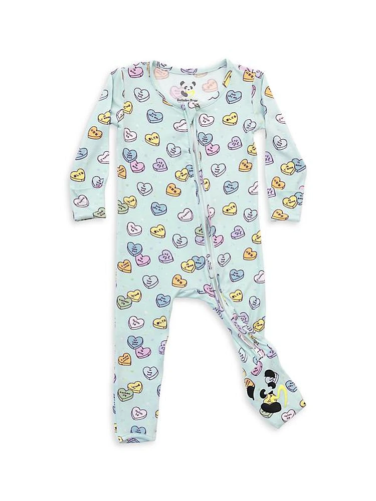 Baby Girl's Candy Hearts Convertible Footie