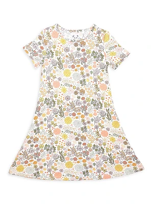 Little Girl's & Floral Short-Sleeve Nightgown