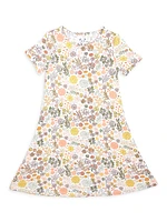 Little Girl's & Floral Short-Sleeve Nightgown