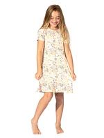 Little Girl's & Floral Short-Sleeve Nightgown