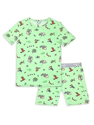 Baby's, Little Kid's & Kid's Rainforest Graphic T-Shirt & Shorts Set