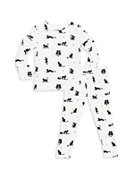 Baby Girl's, Little Girl's & Girl's Black Cat Graphic Pajamas