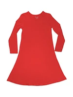 Little Girl's & Winterberry Red Long-Sleeve Dress