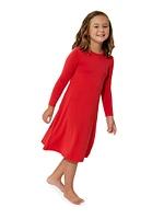 Little Girl's & Winterberry Red Long-Sleeve Dress