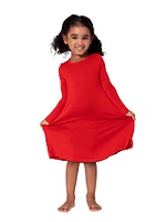 Little Girl's & Winterberry Red Long-Sleeve Dress