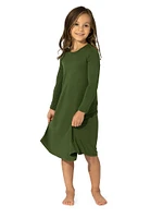 Little Girl's & Evergreen Long-Sleeve Dress