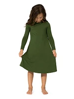 Little Girl's & Evergreen Long-Sleeve Dress