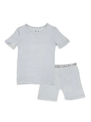 Little Kid's & Cloud Grey T-Shirt Shorts Pajama Set