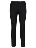 Cropped Slim-Fit Trousers With Zipped Hems