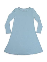 Little Girl's & Oasis Teal Long-Sleeve Dress