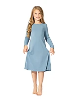 Little Girl's & Oasis Teal Long-Sleeve Dress