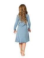 Little Girl's & Oasis Teal Long-Sleeve Dress