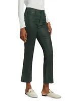 Farrah Coated Cropped Bootcut Jeans