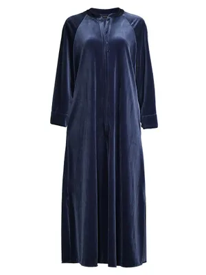 Natalie Long-Sleeve Satin Nightgown