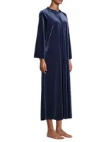 Natalie Long-Sleeve Satin Nightgown