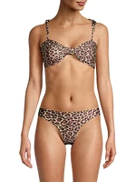 San Miguel Reversible Leopard-Print Bikini Top