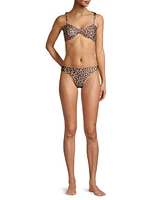 San Miguel Reversible Leopard-Print Bikini Top