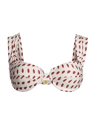 Sabina Geometric-Print Bikini Top