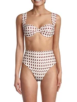 Sabina Geometric-Print Bikini Top