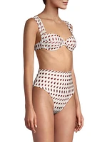 Sabina Geometric-Print Bikini Top