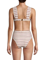 Sabina Geometric-Print Bikini Top