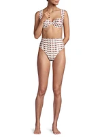 Sabina Geometric-Print Bikini Top