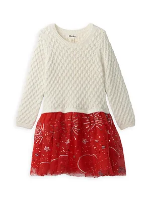 Little Girl's & Red Sparkle Sweaterdress
