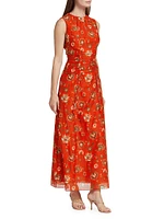 Reyes Floral Ruched Midi-Dress