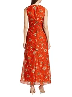 Reyes Floral Ruched Midi-Dress