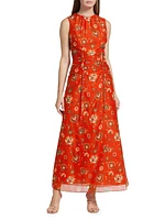 Reyes Floral Ruched Midi-Dress