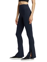 Raquel High-Waist Supplex Side Slit Flare Leggings