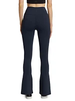 Raquel High-Waist Supplex Side Slit Flare Leggings