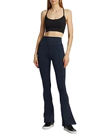 Raquel High-Waist Supplex Side Slit Flare Leggings