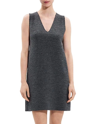 Merino Reversible Wool Shift Minidress