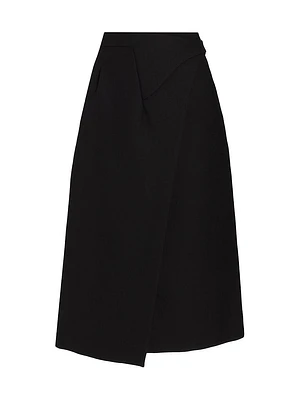 Wool Wrap Midi-Skirt