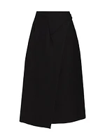 Wool Wrap Midi-Skirt