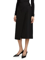 Wool Wrap Midi-Skirt