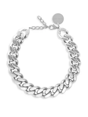 Silvertone Flat Chain Necklace