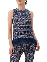 Ena Jacquard Fringe Top