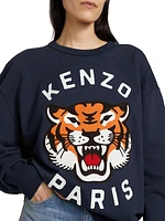 Lucky Tiger Oversized Cotton Sweatshirt