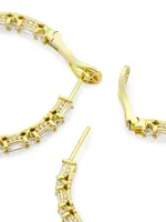Classic Crescent Royalt 18K Gold & TCW Diamond Hoop Earrings