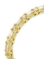 Classic Crescent Royalt 18K Gold & TCW Diamond Hoop Earrings