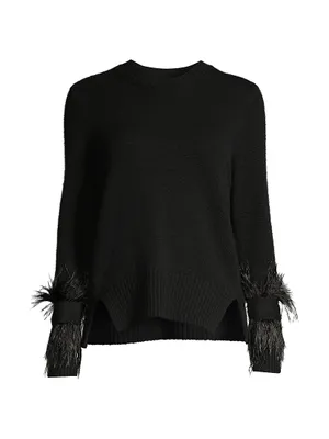 Billie Cashmere & Faux Feather Sweater