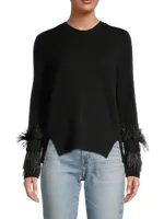 Billie Cashmere & Faux Feather Sweater