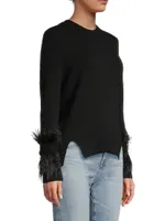 Billie Cashmere & Faux Feather Sweater