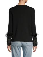 Billie Cashmere & Faux Feather Sweater