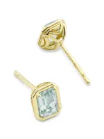 Tacori Allure 18K Gold & Blue Topaz Stud Earrings