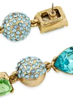 Half Pavé Goldtone & Crystal Chandelier Earrings